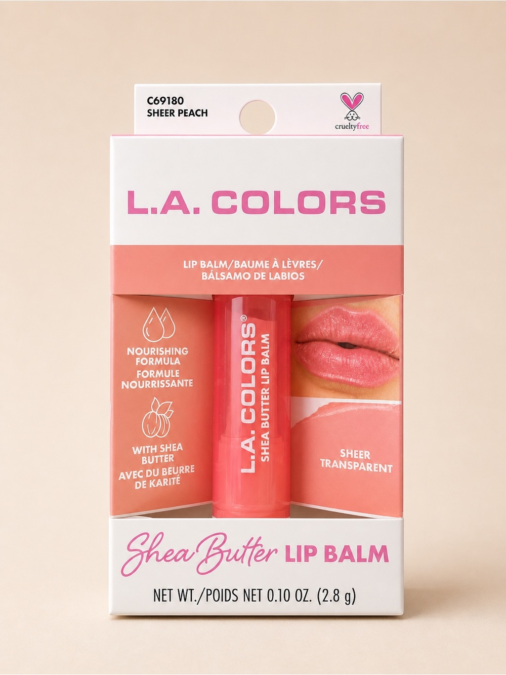 L.A. COLORS Shea Butter Lip Balm — Sheer Peach Tint